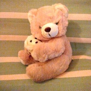 Plush Mama and Baby Teddy